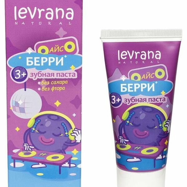 Детская зубная паста Levrana со вкусом черники и мяты 3+