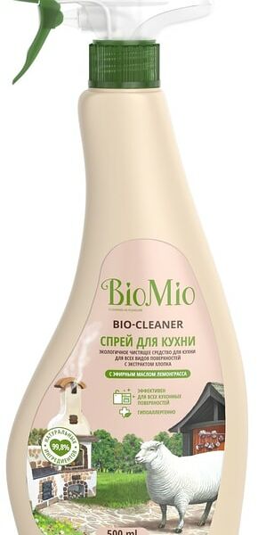 Спрей чистящий для кухни BioMio с эфирным маслом лемонграсса 500мл