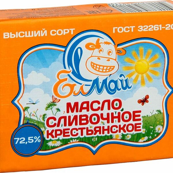 Масло сливочное Елмай крестьянское высшего сорта 72.5%, 160г