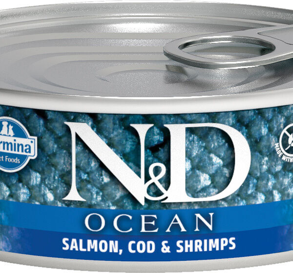 Farmina N&D Cat Ocean Adult консервы для взрослых кошек Сибас, сардина и креветки