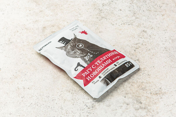 Корм для кошек Рагу с телятиной и овощами в соусе