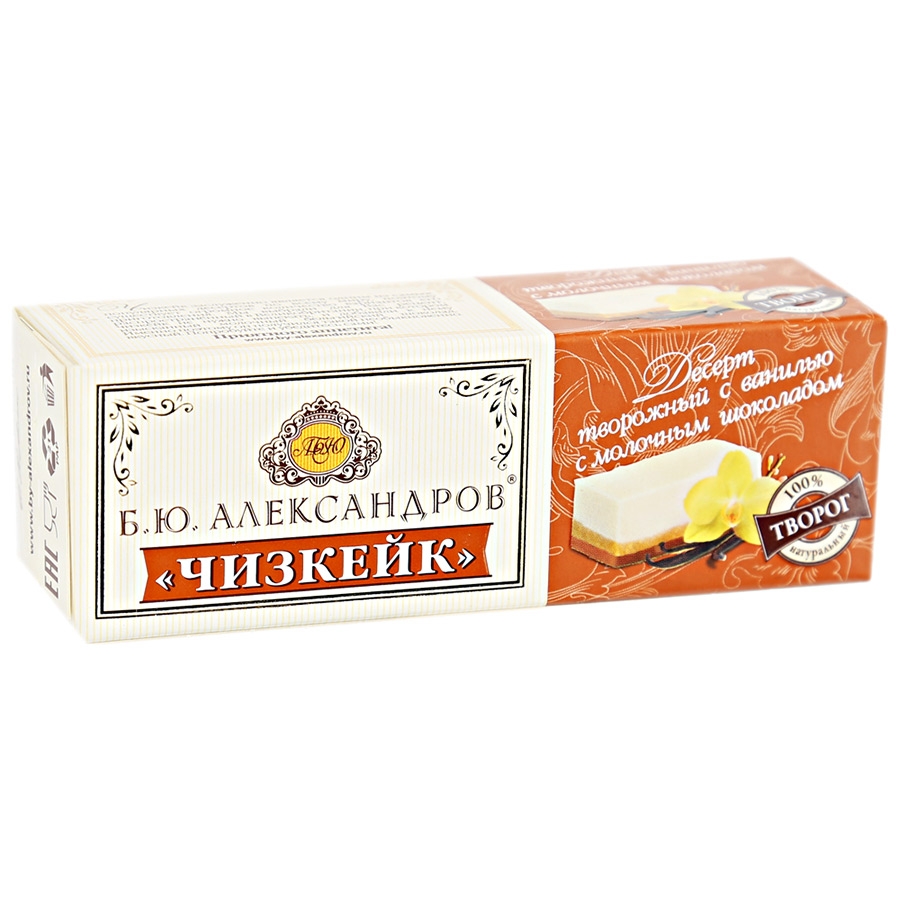 

Десерт творожный Б.Ю.Александров Чизкейк с ванилью и молочным шоколадом 15% 40 г