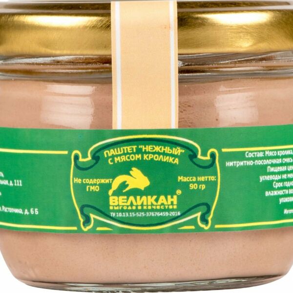 Паштет с мясом кролика ТМ Нежный Великан
