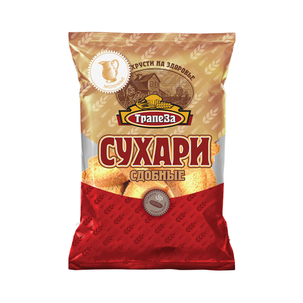 Сухари Трапеза Молочные сдобные 350 г