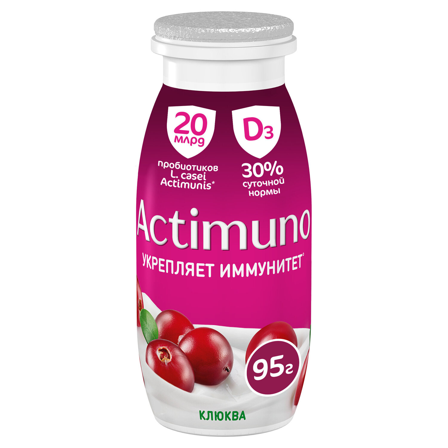 

Напиток кисломолочный Actimuno Клюква 1,5% 95 г