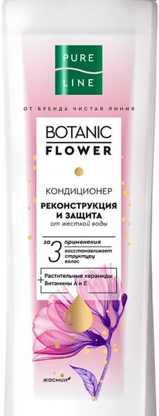 Кондиционер для волос Чистая Линия Pure Line Реконструкция и защита с керамидами и витаминами 400мл
