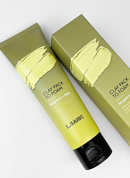 Глиняная маска-пенка LSanic  для умывания с экстрактом полыни и салициловой кислотой Mugwort&BHA