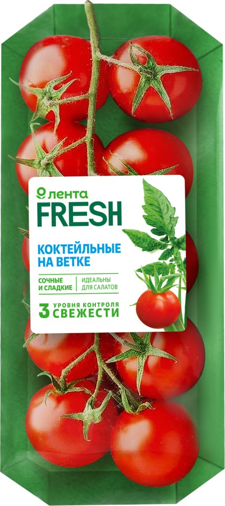 

Томаты Лента Fresh коктейльные на ветке 450 г