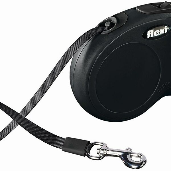 Flexi рулетка New Classic для собак до 12 кг (3 м лента) XS, Черный