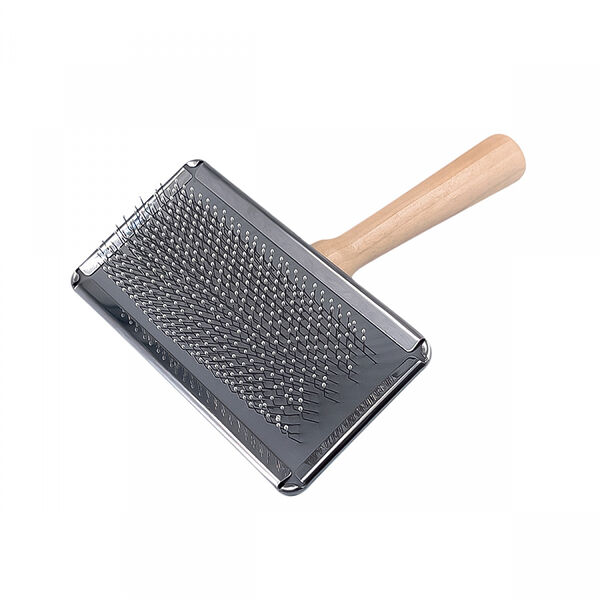 Пуходёрка для собак и кошек ZooOne большая с каплей деревянная ручка 11 см