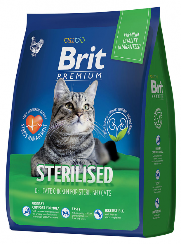 

Корм для стерилизованных кошек Brit Premium Sterilized с курицей 800 г