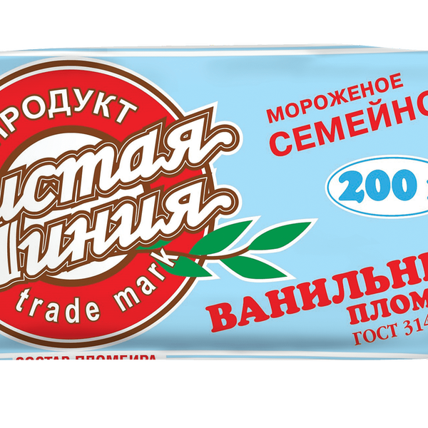 Мороженое Чистая Линия Семейное ванильный пломбир, брикет