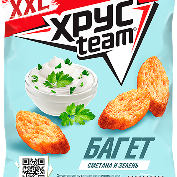 Сухарики воздушные ХРУСTEAM Багет Сметана-зелень
