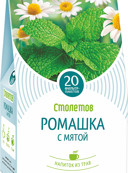 Напиток чайный  Столетов Ромашка-мята вес 20 пак*1 г