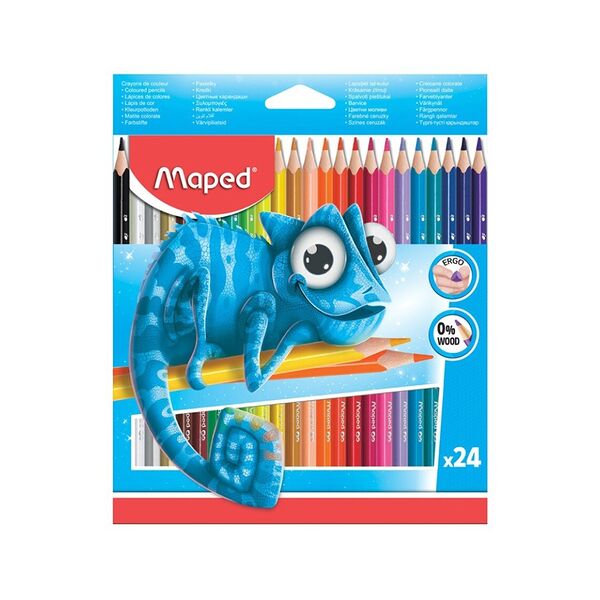 Карандаши цветные Maped Pulse пластиковые, 24 цвета