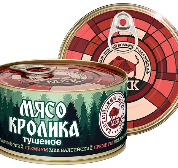 Консервы мясные Балтийский деликатес Мясо кролика тушеное, 325 г