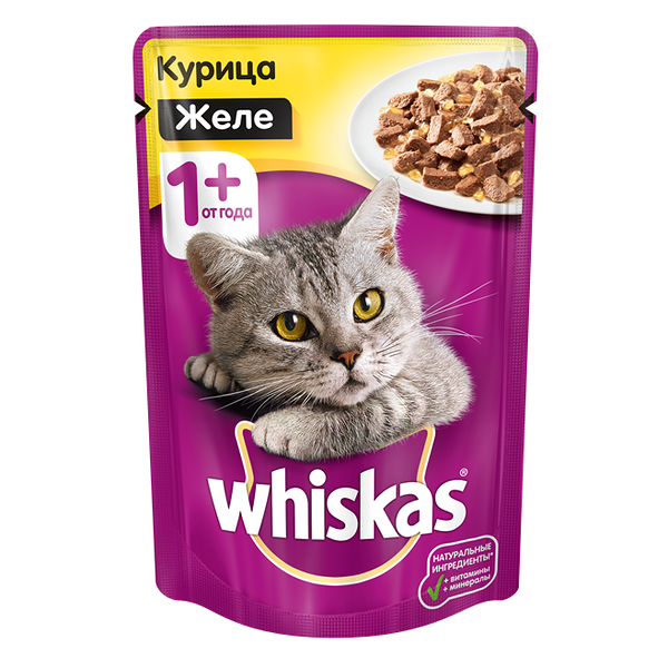 Влажный корм для кошек Whiskas Желе с курицей