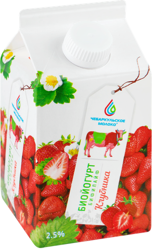 

Йогурт питьевой Чебаркульское молоко клубника 2.5% 500 г