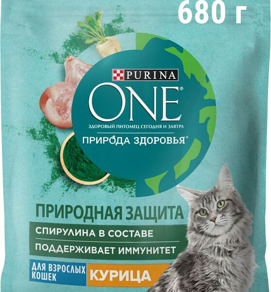 Сухой корм для кошек Purina ONE Природа здоровья с курицей 680г