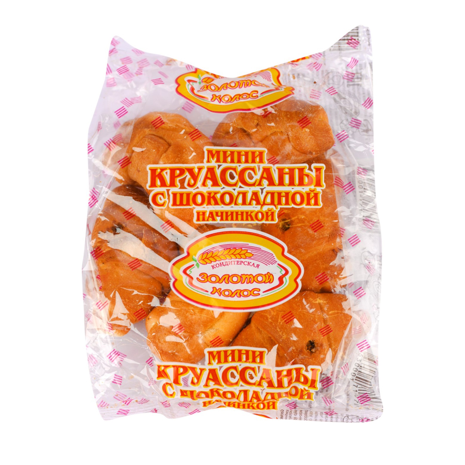 

Мини-круассаны Золотой колос с шоколадной начинкой 6 шт. 100 г