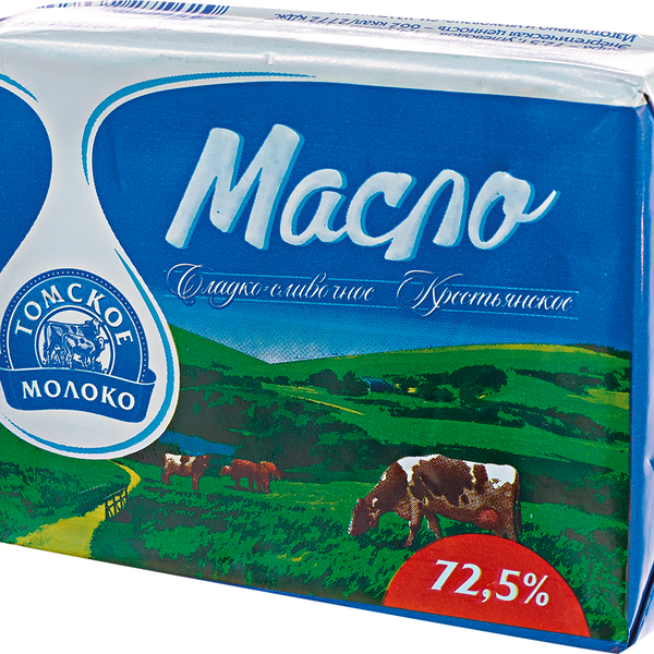 Масло сливочное Томское молоко Крестьянское 72.5% 180г