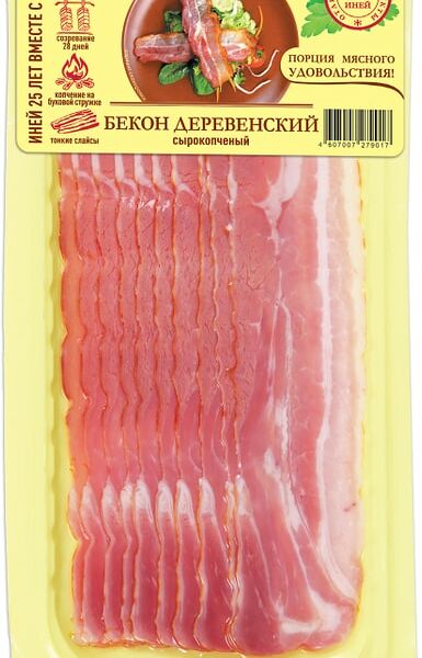 Бекон Иней Деревенский сырокопченый 100г