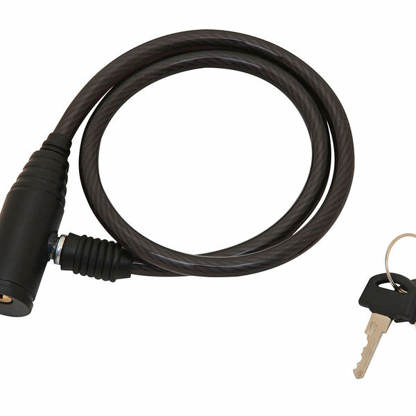 Замок-трос, диам.8х65см стальн.трос с ключом