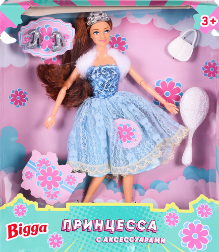 

Набор игровой BIGGA Кукла-принцесса, с аксессуарами, 4 предметов