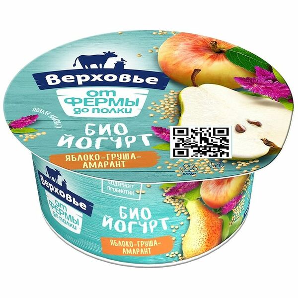 Биойогурт яблоко-груша-амарант 2.9% Верховье