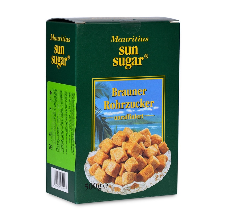 

Сахар коричневый тростниковый кусковой Mauritius Sun Sugar 500 г