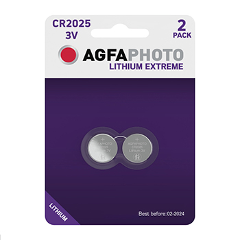 

Батарейки литиевые CR2025, AgfaPhoto, 2 шт.