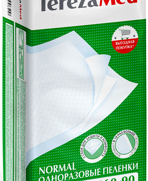 Пеленки TerezaMed Normal впитывающие одноразовые 60 x 90 см 10 шт