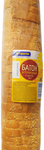 Батон ЛЕНТА Бутербродный, в нарезке