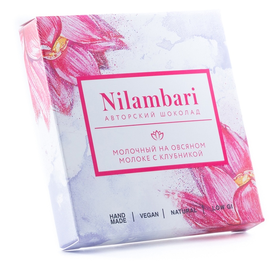 

Шоколад молочный Nilambari на овсяном молоке с клубникой 65 г