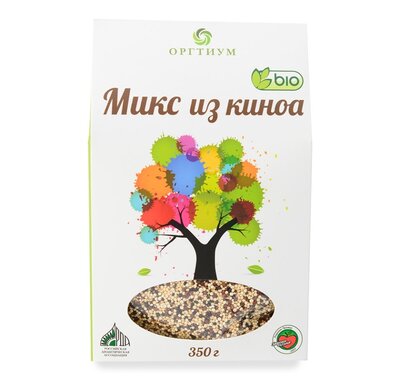 Крупа Оргтиум Киноа трёхцветная (белая, чёрная, красная)