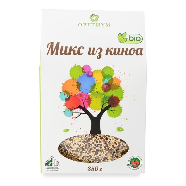 Крупа Оргтиум Киноа трёхцветная (белая, чёрная, красная)