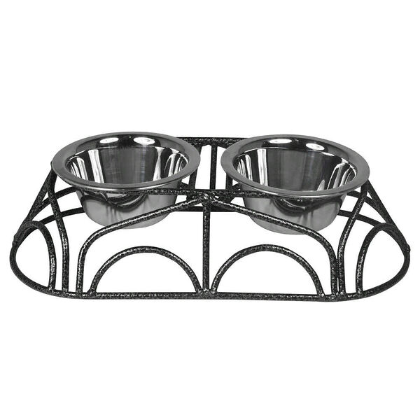 Набор мисок для животных FOXIE Ddwire на подставке, металл, 31х14,3х7,4cм 2х280мл