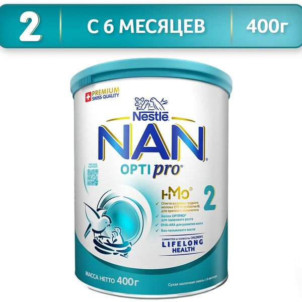 Смесь NAN 2 OPTIPRO молочная 400г