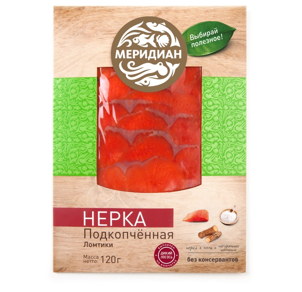 

Нерка подкопченая Меридиан ломтики 120 г