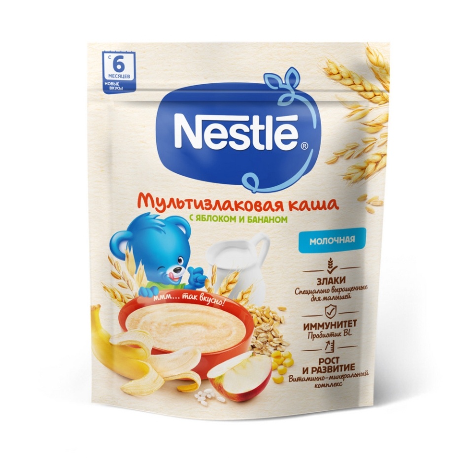 

Каша Молочная Nestle Мультизлаковая с яблоком и бананом 200 г