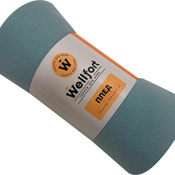 Плед полар флис голубой 150х200см