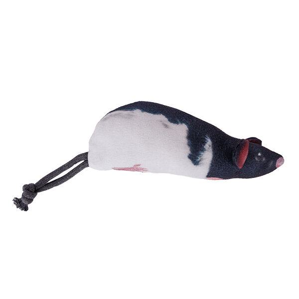 Игрушка для собак с пищалкой и погремушкой Крыска, 19 см (без учета хвоста)