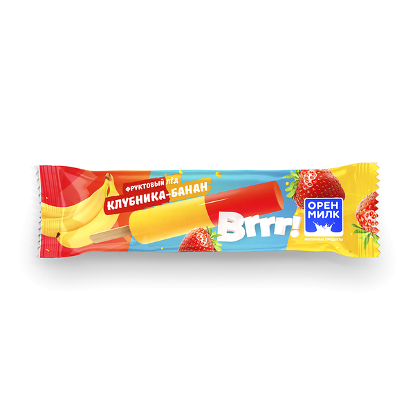 Фруктовый лед Оренмилк с ароматом клубники и банана 65 г