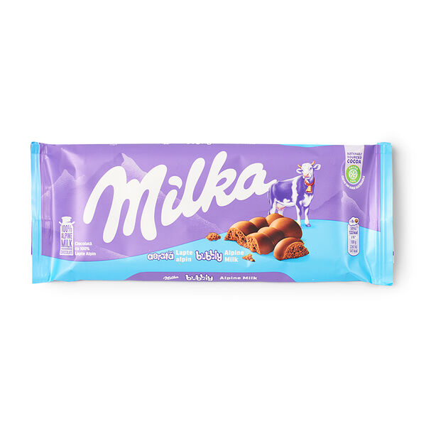 Шоколад молочный MILKA с начинкой из пористого молочного шоколада, США