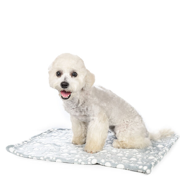 Плед Альв для кошек и собак 75x50 см лапки на сером