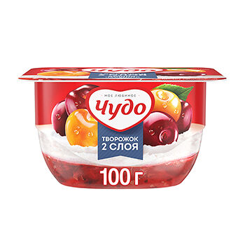 Десерт творожный воздушный Чудо Творожок Вишня-черешня 4%