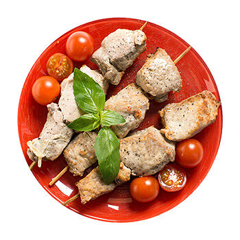 Шашлык свиной пикантный с майонезом жареный