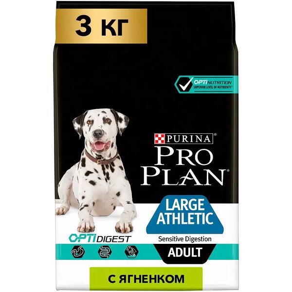 Корм для собак Purina Pro Plan Optidigest ягненок с рисом для крупных пород с атлетическим телосложением