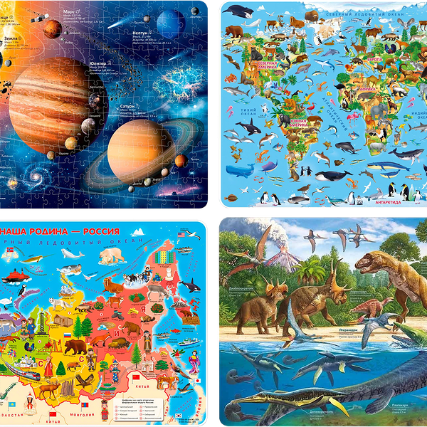 Игра настольная ГЕОДОМ Карта-пазл 260 элементов, в ассортименте