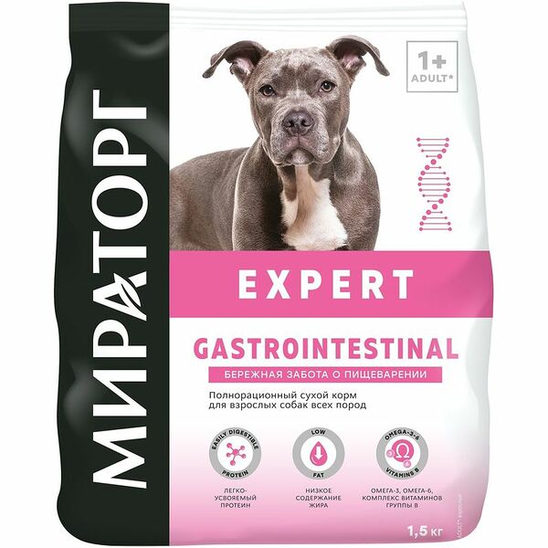 Сухой корм для собак Мираторг Expert Gastrointestinal Бережная забота о пищеварении 1.5кг